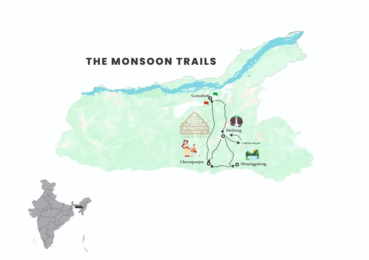 meghalaya road map in monsoon