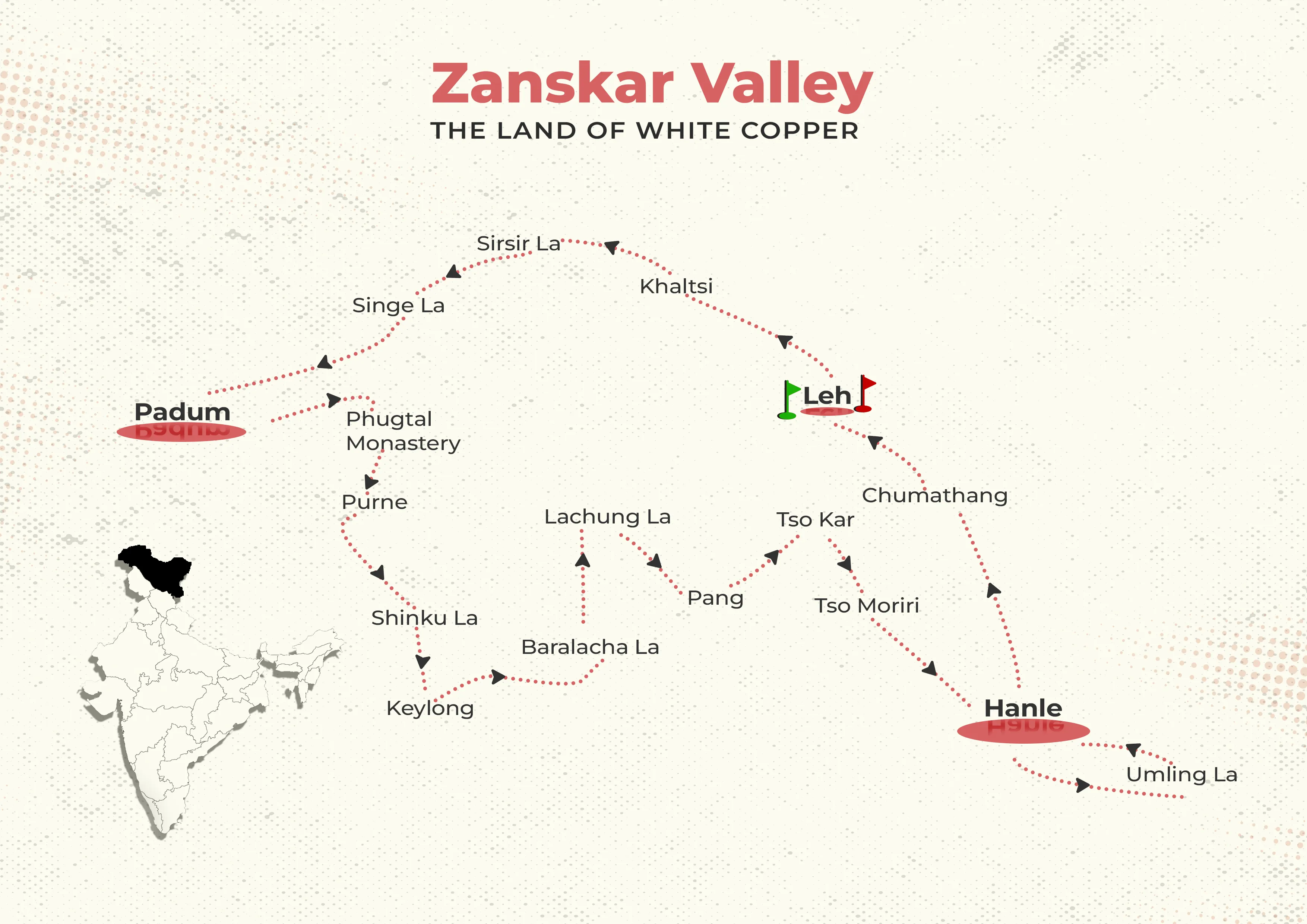 Zanskar valley road map